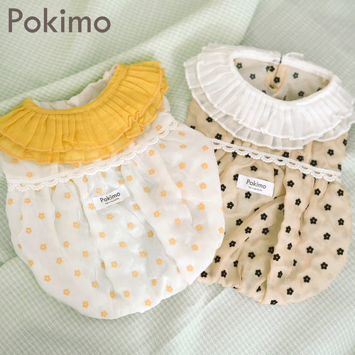 Pokimo猫狗纯棉可爱薄款衣服超薄