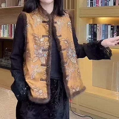 新中式国风夹棉保暖坎肩马夹外套