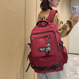 书包初中女生时尚潮牌大容量双肩包男士学院风轻便旅行背包大学生