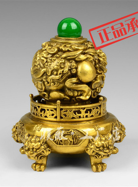 黄铜九转青龙鼎黄铜九转青龙鼎金属工艺品铜J7898几何形状家居通