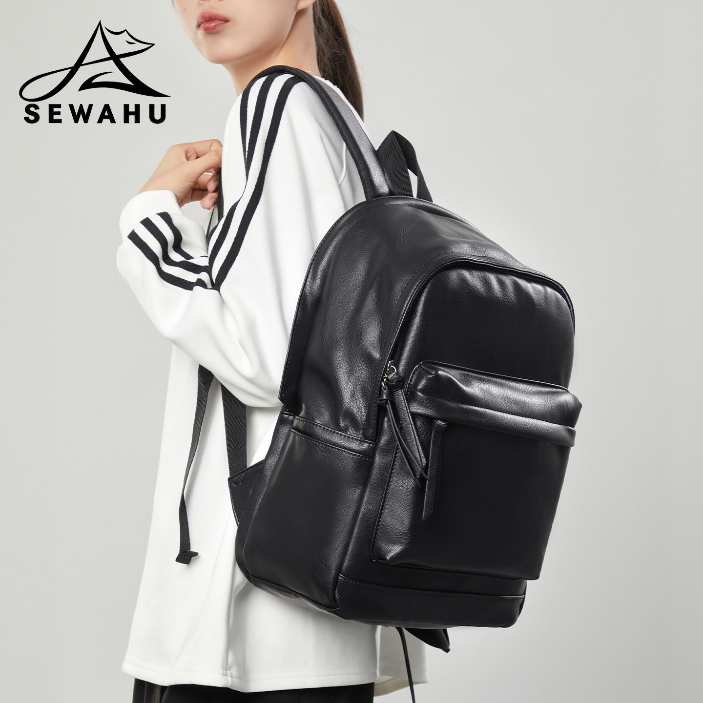 男士大容量双肩包上班通勤皮质防水高中生书包大学生电脑背包男女,箱包皮具/热销女包/男包,双肩背包,淘宝优惠券,粉丝福利购,淘宝优惠卷