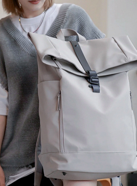 双肩包男女大容量电脑背包皮质男士通勤商务户外旅行防水男款书包