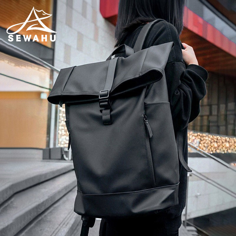 新款小众双肩包男女大容量商务电脑背包防水户外旅行轻便男士书包