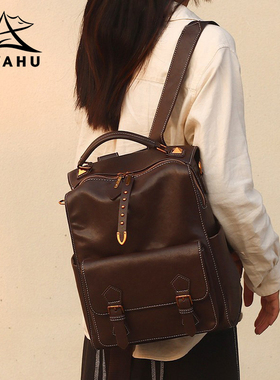 英伦风小众高级感双肩包女上班通勤大学生小书包2025新款皮质背包