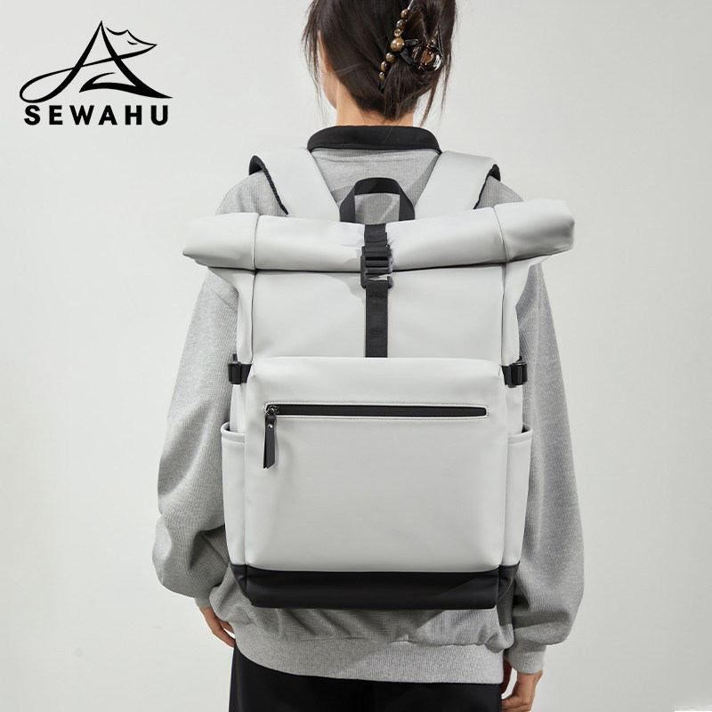 男女防水双肩包大容量旅游旅行通勤电脑背包新款男士皮质学生书包