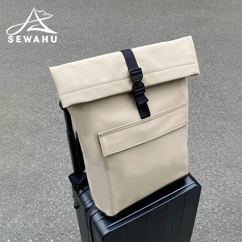 高级感双肩包大容量男女电脑背包通勤大学生男士防水旅行皮质书包