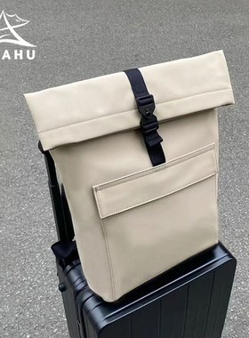 高级感双肩包大容量男女电脑背包通勤大学生男士防水旅行皮质书包