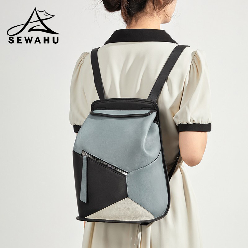 高级感皮质女士双肩包上班通勤2026新款时尚休闲设计感小众背包女