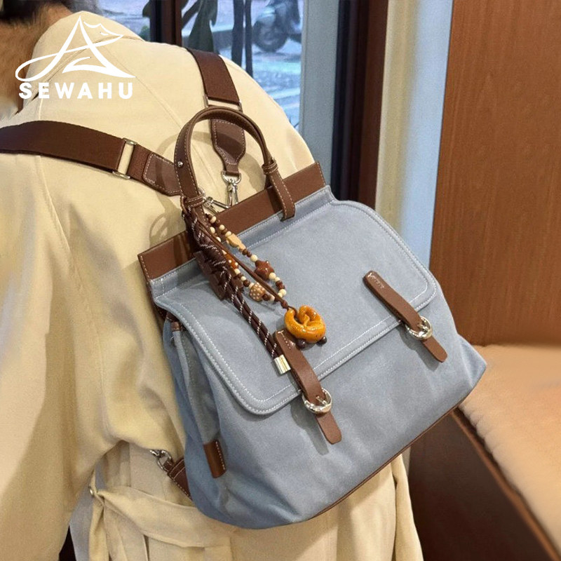 时尚百搭双肩包女2025新款通勤电脑背包大容量单肩斜挎托特包书包,箱包皮具/热销女包/男包,双肩背包,淘宝优惠券,粉丝福利购,淘宝优惠卷