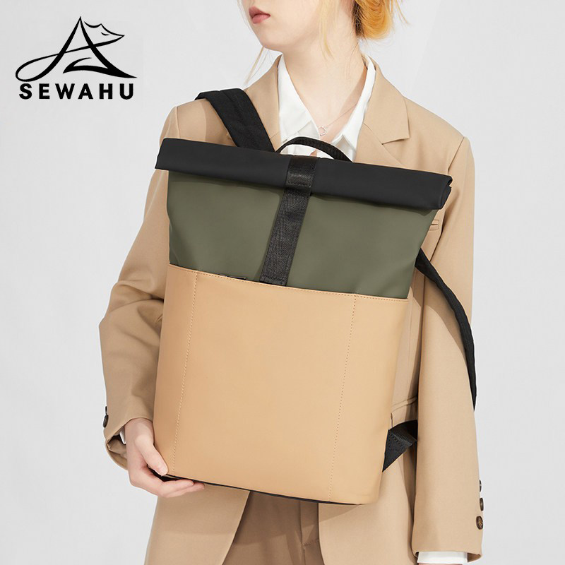 新款通勤双肩包男女设计感小众电脑包背包大容量男士防水旅行书包