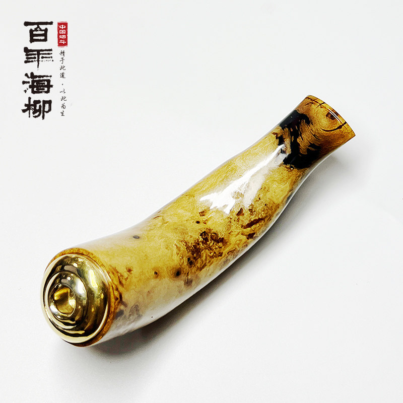 虎斑柳 海柳两用型烟斗可抽烟思 手感好放桌面11cm方便携带103克