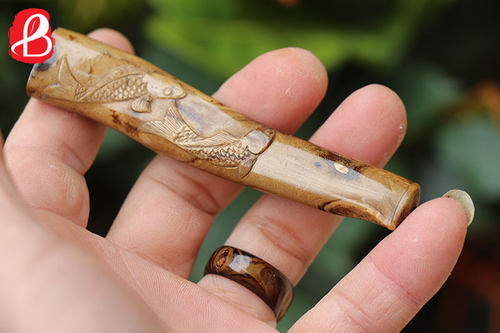 百年海柳非遗传承人陈佛顺大师作品血柳雕连年有余FS180727