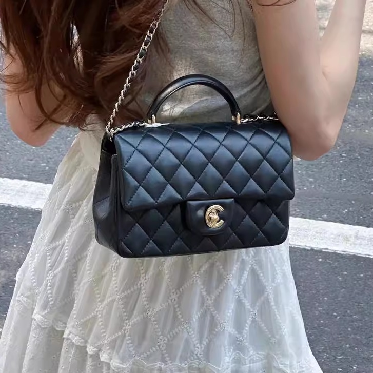 严选塔尖 小香风Duma23C小方盒化妆包25AHobo托特斜挎手提包1101