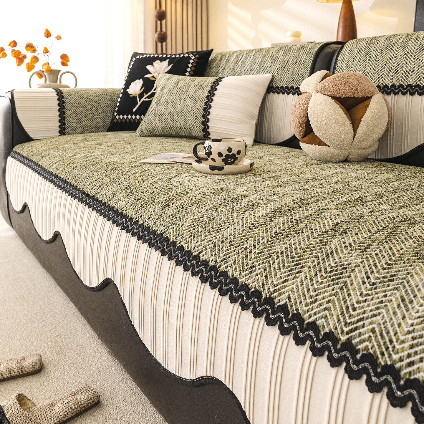 轻奢四季通用固定防滑沙发垫2026新款高级感坐垫子直排皮沙发盖布,居家布艺,沙发垫,淘宝优惠券,粉丝福利购,淘宝优惠卷