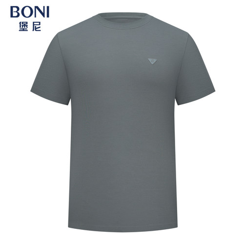 BONI/堡尼春夏新品轻商务净色圆领T恤休闲丝混纺体恤衫LT245D42B
