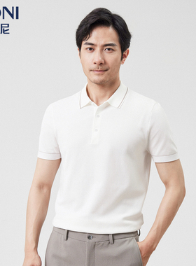 BONI/堡尼2023春夏新品商务翻领POLO衫棉混纺短袖T恤男LP211D11B