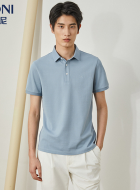 BONI/堡尼春夏新品商务翻领POLO衫时尚棉丝短袖休闲T恤LN366B95B