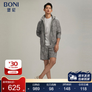休闲短裤 BONI 上衣运动套装 翻领满印花短袖 NR336C51H 堡尼春夏新品
