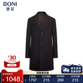 堡尼秋冬新品 商务全羊毛呢子大衣单排扣长款 毛呢外套男BQ732061B