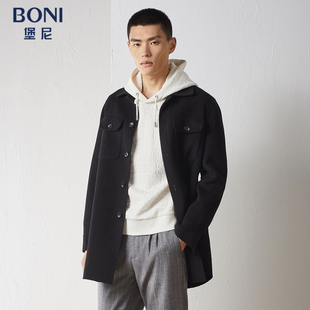 男士 全羊毛呢子大衣休闲翻领毛呢外套BM780171B 堡尼秋冬新品 BONI