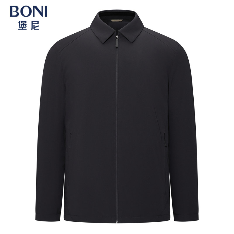 BONI/堡尼秋冬新品休闲净色棉服商务拉链翻领棉衣外套男TIW67121B