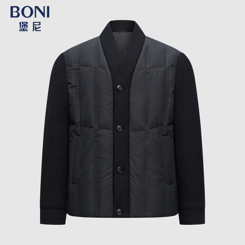 堡尼秋冬新品国风拼接短款羽绒服轻薄款轻商务鹅绒外套EU680271B