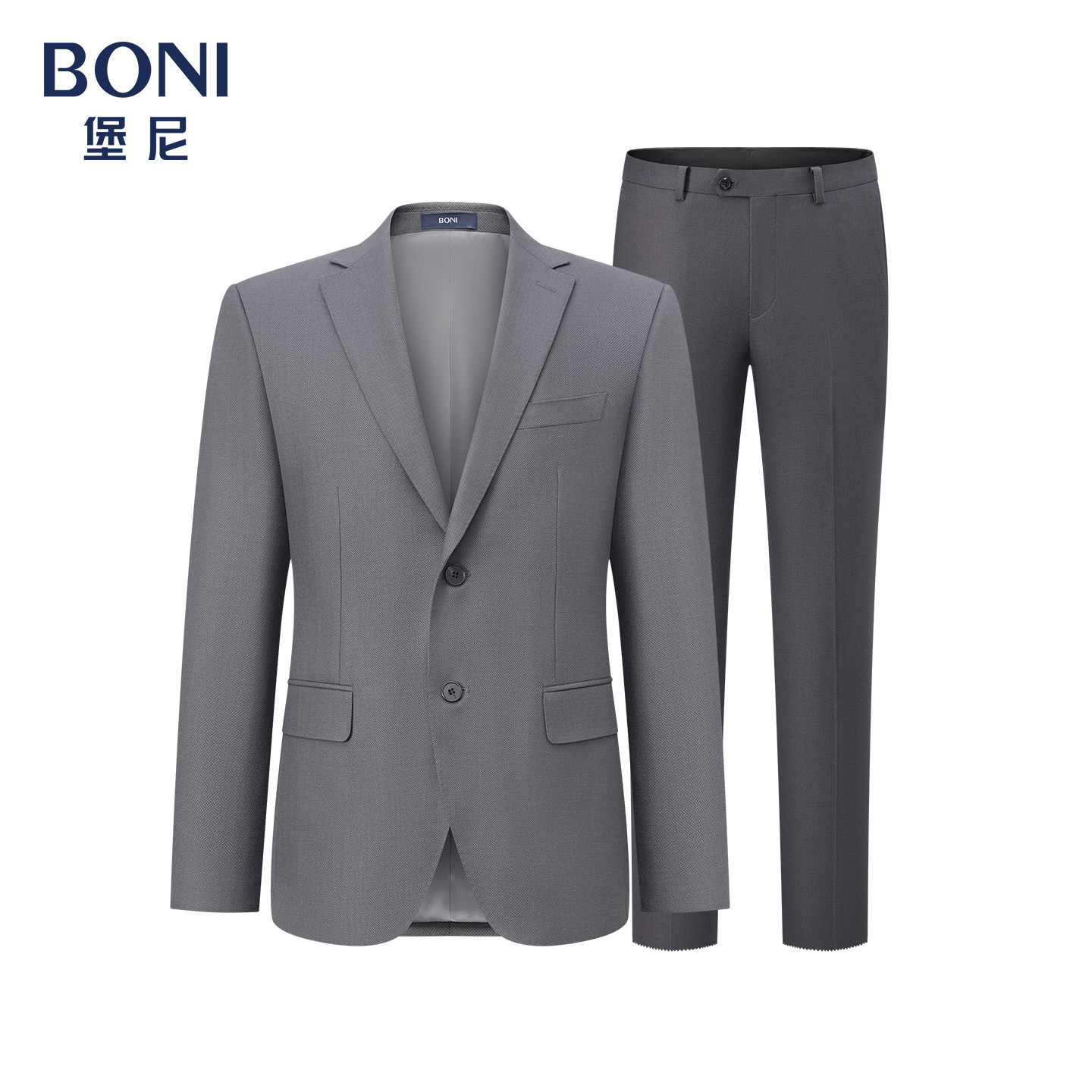 堡尼秋冬新品男士商务净色西服套装全羊毛西装西裤礼服AU683151A