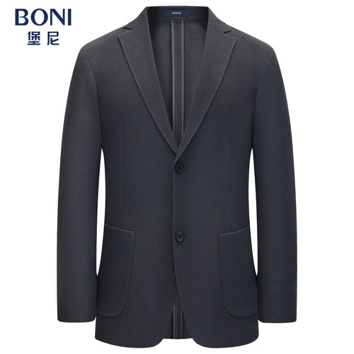 BONI/堡尼新品商务西服羊毛混纺针织单西上装休闲西装男CS645022B