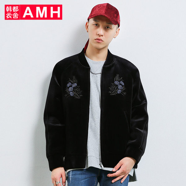 韩都衣舍旗下 18年春季新款 AMH 时尚刺绣棒球领 男式夹克 天猫优惠券折后 ￥138包邮（￥238-100）