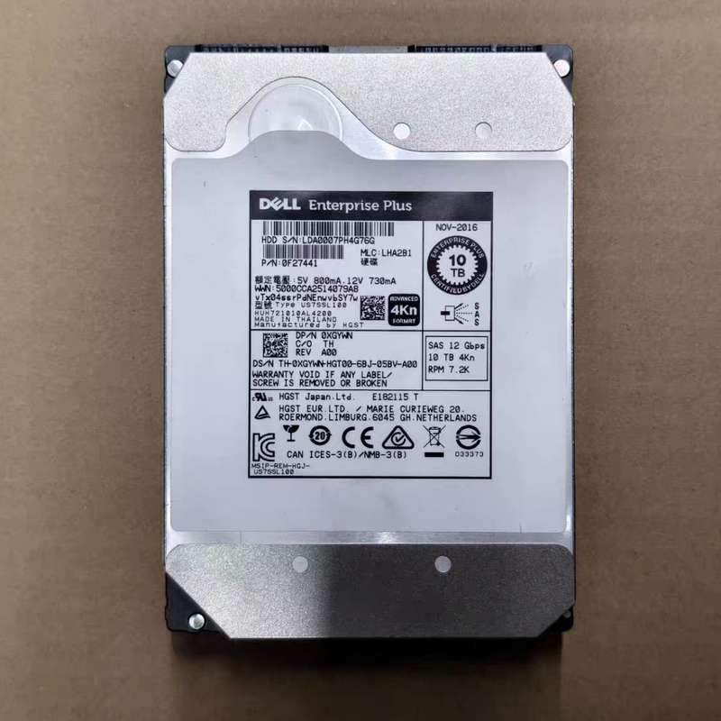 戴尔DELL 10T SAS硬盘，型号0XGYWN，7.2K--议价商品