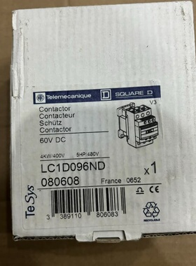 施耐德 LC1D096ND直流接触器，60V DC，法国原装--议价商品