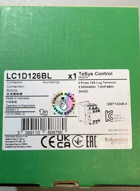 施耐德全新原装LC1D126BL(TeSys D系列三极接触--议价商品
