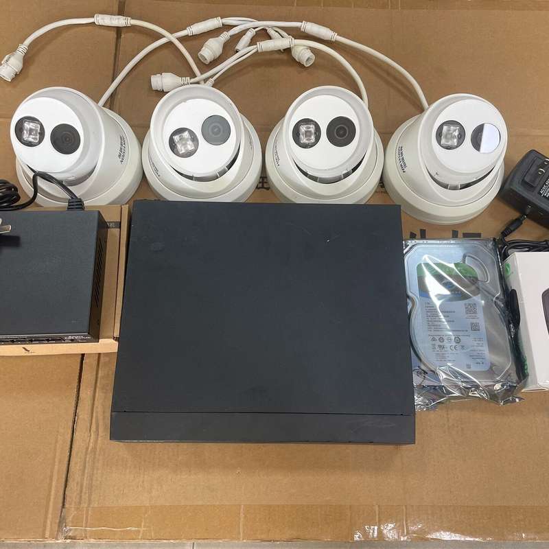 正品二手海康威视400万高清POE套装监控。不需要排电源--议价商品