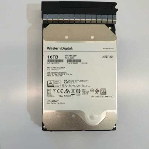 西部数据sata机械硬盘16T HC550 WUH721--议价商品