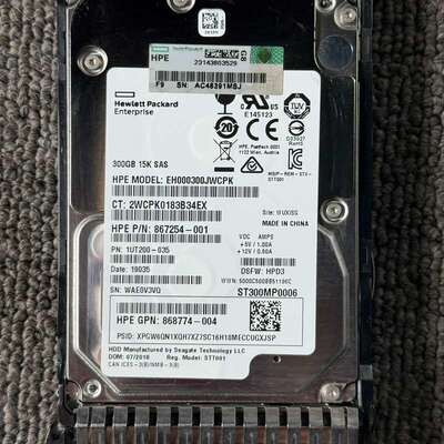HP/惠普 867254-001 300G 15K SAS硬--议价商品