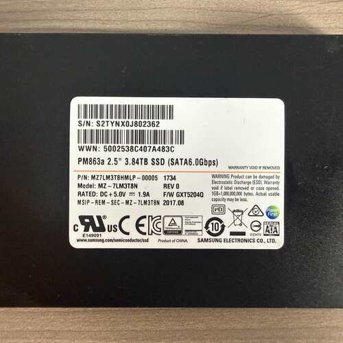 三星PM863a 3.84TB 2.5寸企业级SSD--议价商品