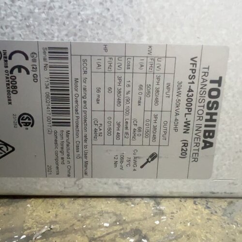 东芝变频器30KW，VFPS1-4300PL-WN，已测试功--议价商品