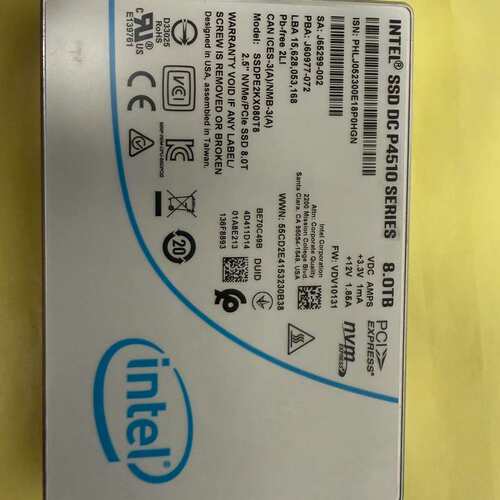 Intel/英特尔 P4510 8T 硬盘 SSDPE2KX--议价商品