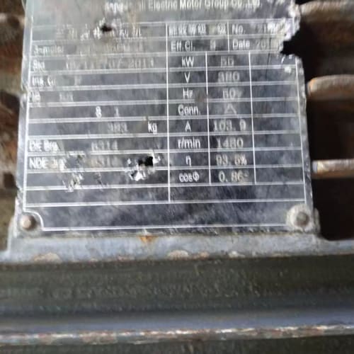 出售一台山东华力电动机,型号4极55kW,三相异步电机,转速--议