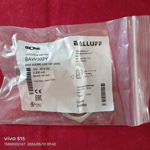 全新巴鲁夫BALLUFF电感式接近开关，BAW002Y型号B--议价商品