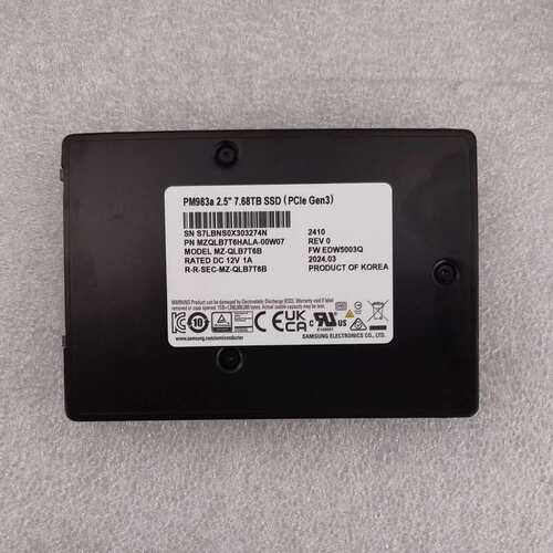 三星PM983A 7.68T U2 NVME企业级服务器固态--议价商品