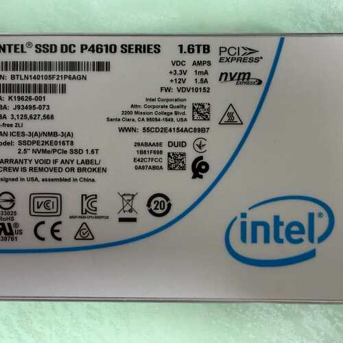 英特尔SSD DC P4610 Series 1.6TB 2--议价商品