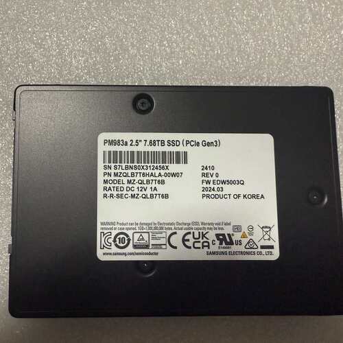 三星PM983A+7.68T+U2+NVME企业级服务器固态--议价商品
