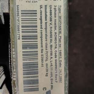 TRAFOTEK三相电抗器3KU114/63E，拆机下来的，--议价商品