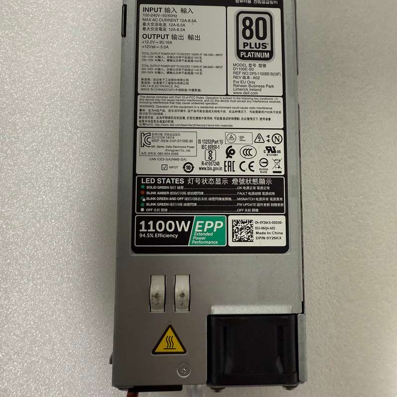 戴尔1100W EPP服务器电源,适用R630 R730 R--议价商品