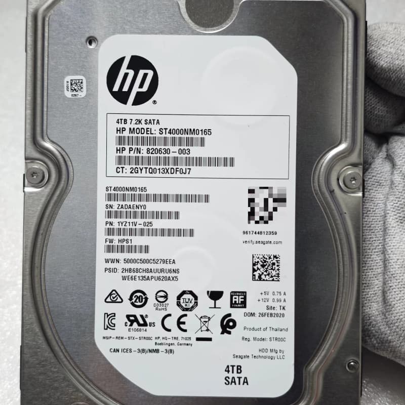 HP惠普4TB 7.2K SATA企业级硬盘--议价商品