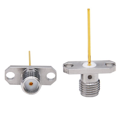 连接器不锈钢SMA母2孔法兰18G