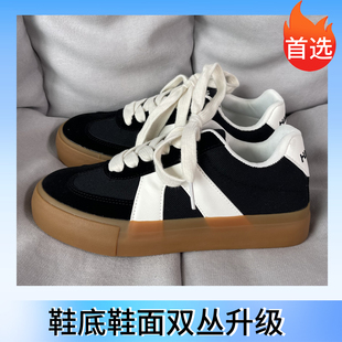 厚底復(fù)古學(xué)生板鞋 2025夏季 透氣黑白德訓(xùn)鞋 百搭低幫休閑鞋 新款 子男