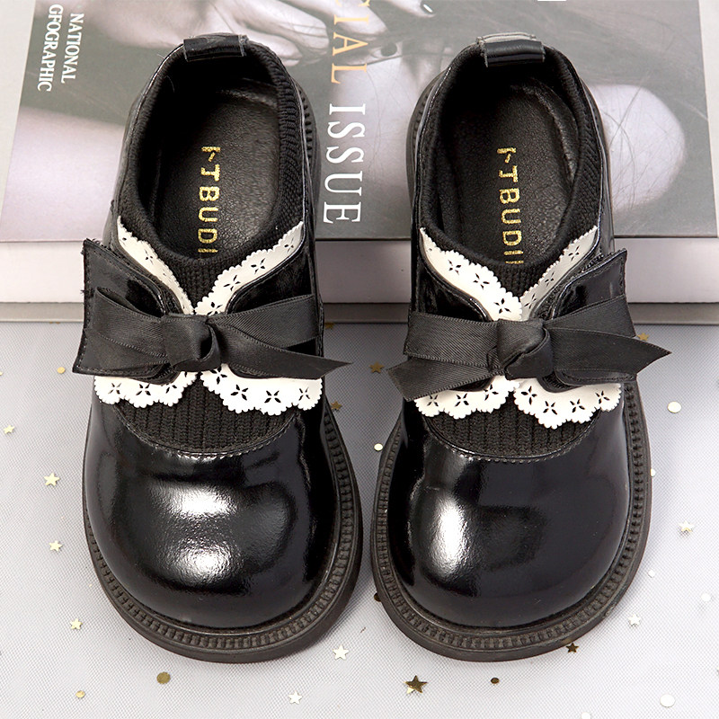 女童皮鞋儿童公主鞋2026春秋新款女孩鞋子洋气黑色软底配裙子单鞋