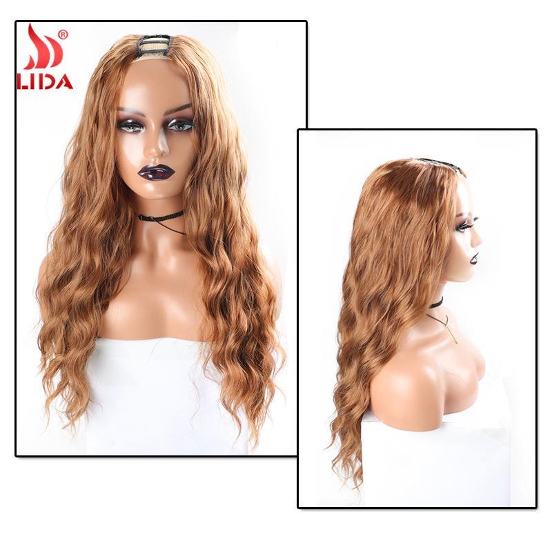 亚马逊假发欧美U-Part wig化纤头套长卷发curly wig 利达厂家